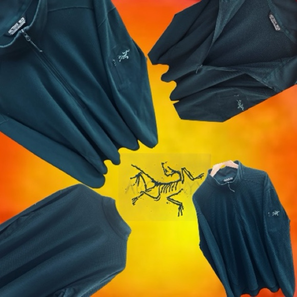 ARCTERYX DELTA LT MEN XXL 1/2 ZIP PULLOVER TEAL TONE ON TONE. P26/L31 ARM POCKET - Picture 10 of 11